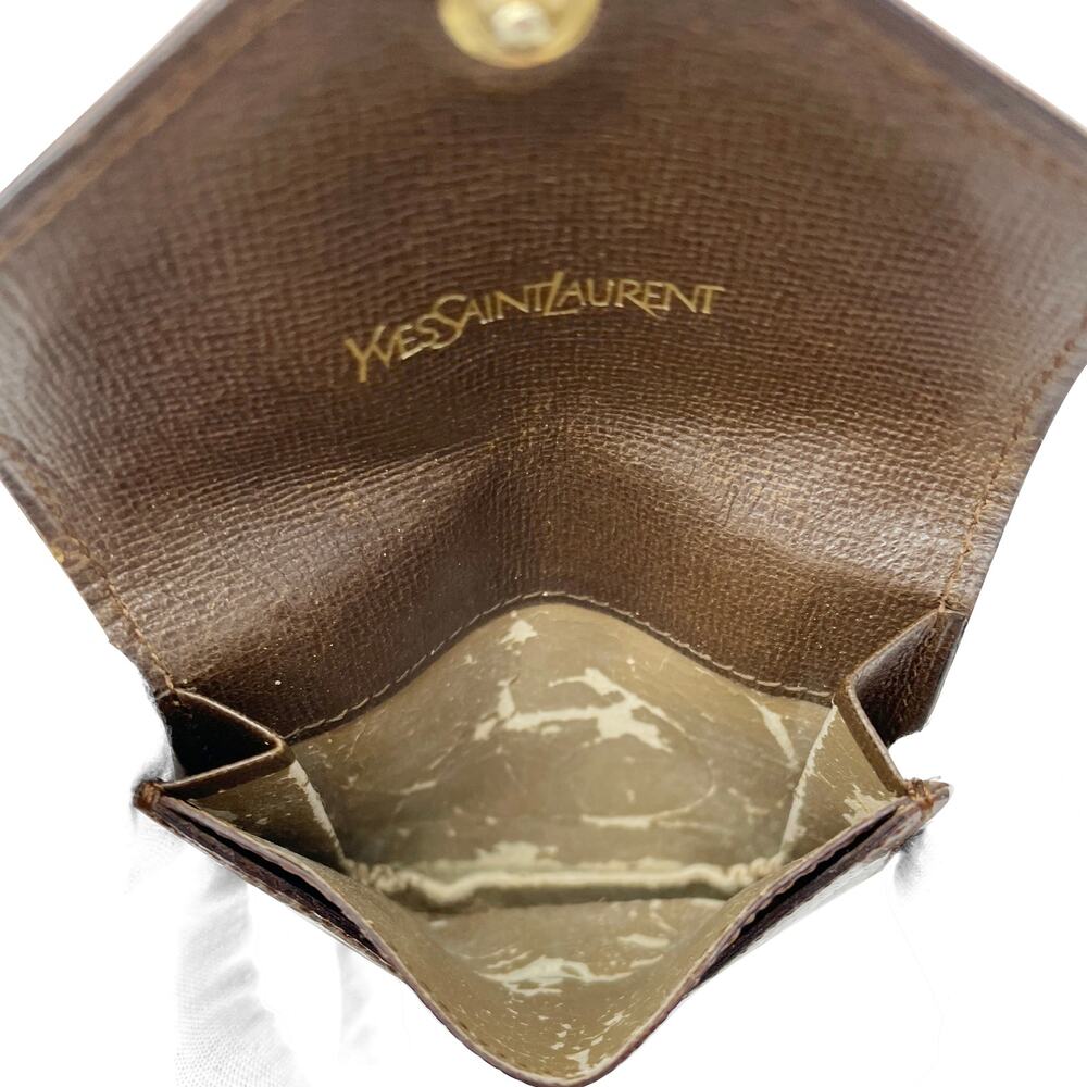 🔴 Yves Saint Laurent Lizard Coin Wallet - Brown - Picture 6 of 6